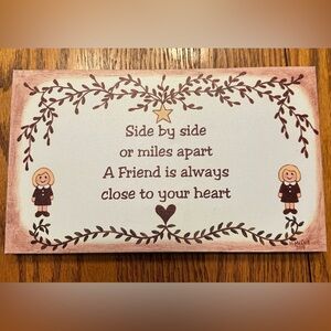 Heartfelt Friendship Plaque with Brown Accents